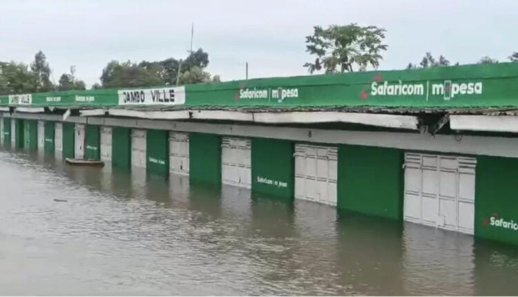 Businesses submerged in water in Mwea area, Kirinyaga County. Photo/Courtesy