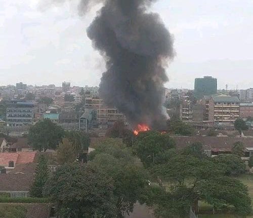 LPG lorry in flames.j